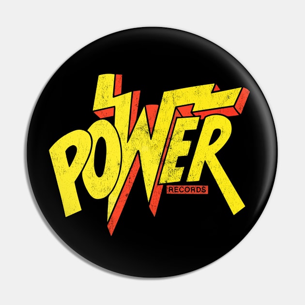 Power Records -- Vintage Defunct Record Label Pin by CultOfRomance