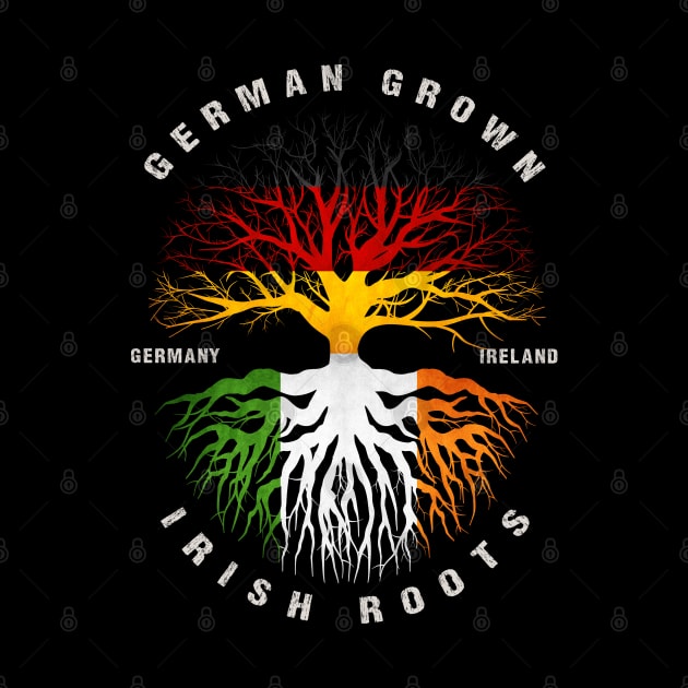 German Grown Irish Roots Ireland Flag Germany Flag Premium by heart teeshirt
