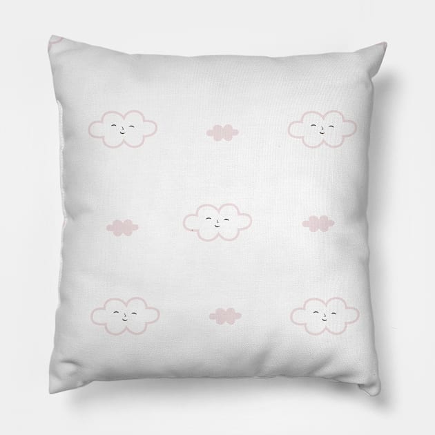 Cute Sheeps on Clouds with Stars Pillow by jodotodesign