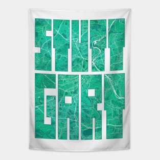 Stuttgart, Germany City Map Typography - Watercolor Tapestry