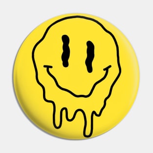 Melting Smiley Face Pin