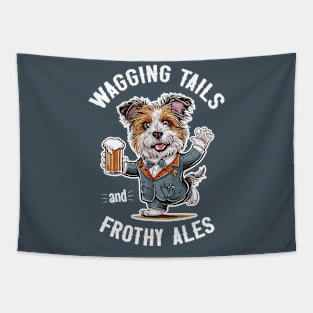 Wagging Tails and Frothy Ales - Dog and a Pint Tapestry