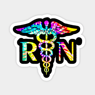 Lovely RN Registered Nurse Tie Dye Magnet