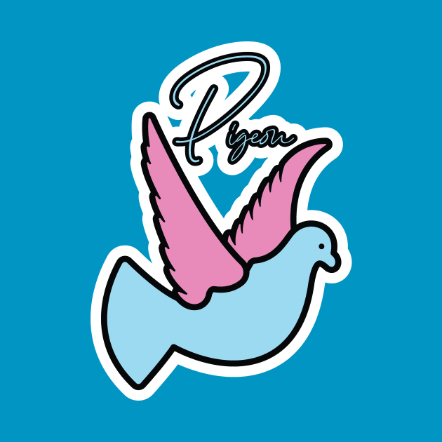 Beautiful Flying Pigeon Bird vector illustration. Animal nature icon concept. Pigeon bird logo design vec by AlviStudio