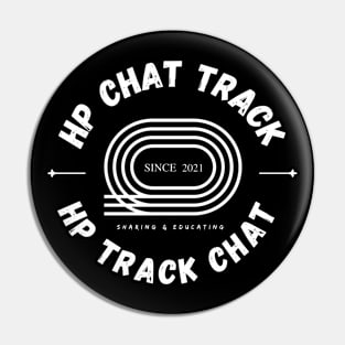 HP Chat Track and  HP Track Chat   white logo Pin