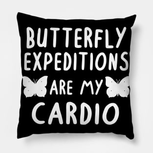 Butterfly caterpillar cardio saying women spring Pillow