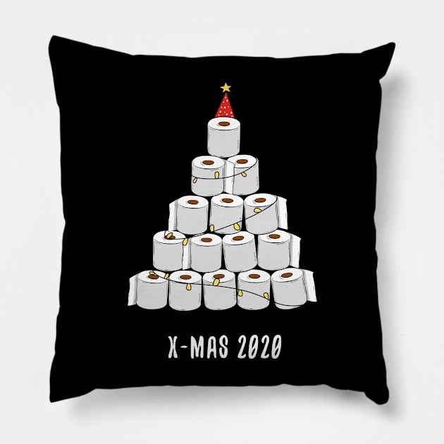 2020 X-mas Design with a Toilet Paper Christmas Tree Pillow by ErdnussbutterToast