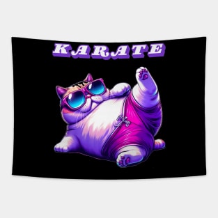 Karate cat Tapestry