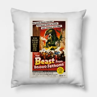 BEAST FROM 20,000 FATHOMS Hollywood Horror B Film Retro Movie Pillow