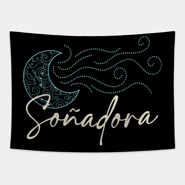 Soñadora - Moon design Tapestry by verde