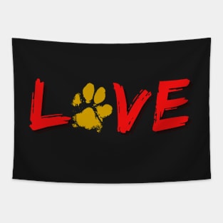 Love - Paw Print Tapestry