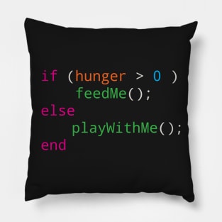 Programmer source code hungry or playing Pillow