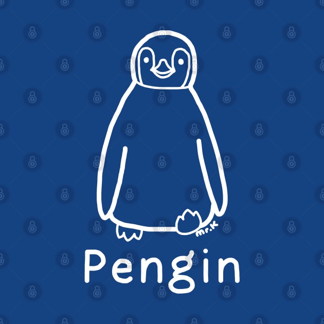 Pengin (Penguin) Japanese design in white by MrK Shirts