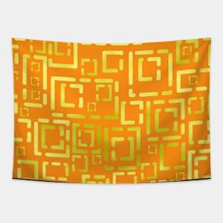 Deco Gold Blocks on Orange 5748 Tapestry