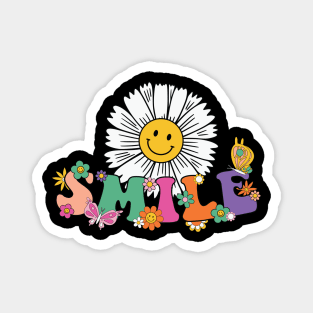 Happy Retro Daisy Smile Face Preppy Aesthetic Men Women Kid Magnet