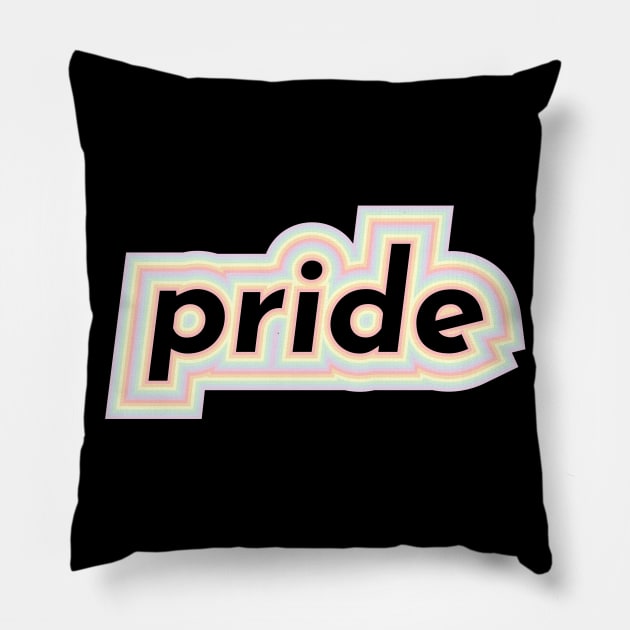 LGBTQ Pride Word with Pride Flag Pastel Pillow by justbu