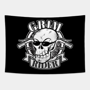 Grim Skull Rider Tapestry