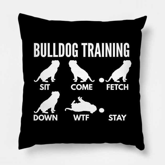 American Bulldog Training Southern White Tricks Pillow by DoggyStyles