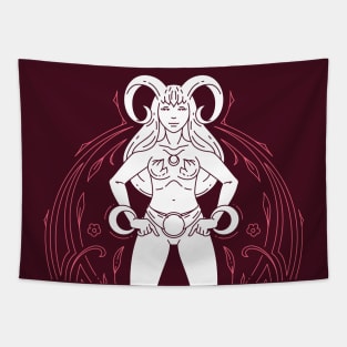 Vintage Aries Goddess Zodiac Symbol // Proud Aries Horoscope Sign Astrology Tapestry