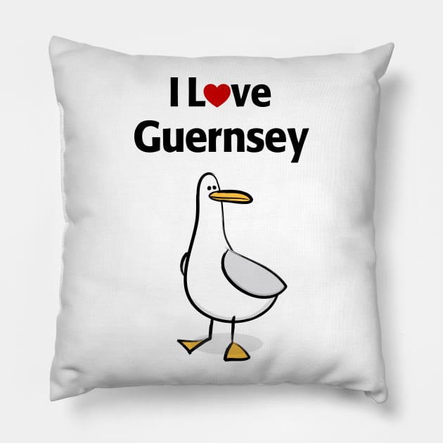 I Love Guernsey Pillow by MonkeyTshirts