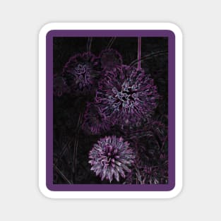 Abstract Purple Floral Design Magnet