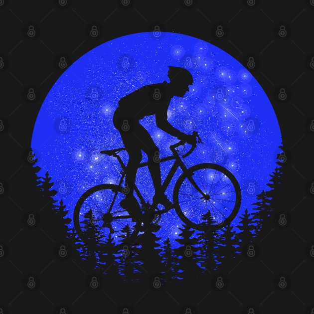 cycling with a night view full of stars by berwies