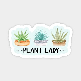 Plant Lady Watercolor Potted Plants Magnet