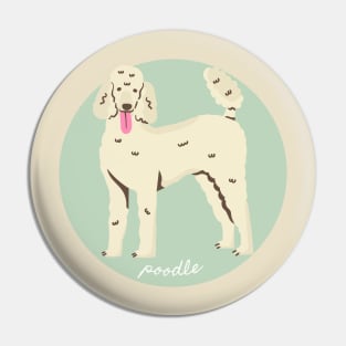 Poodle Dog Breed Cursive Graphic Pin