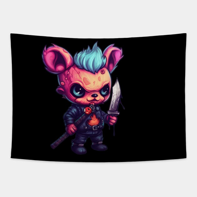 The Beast's Malevolence: Sinister Demon Bear Unleashed Tapestry by MerlinArt