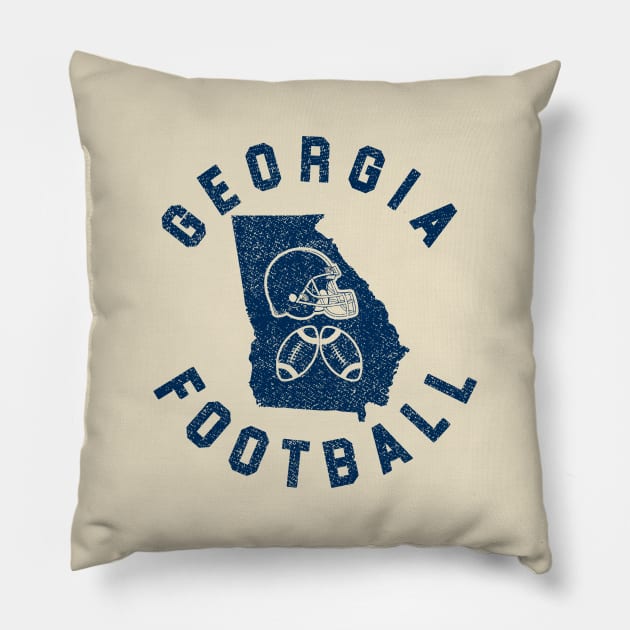 Georgia Vintage Football Helmet For Football Sunday Gameday Pillow by cytoplastmaximume