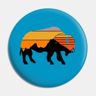 sunset buffalo Pin