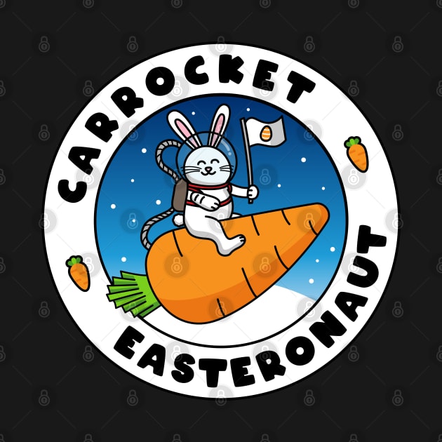 Carrocket Easteronaut - Bunny Astronaut Carrot Rocket by lemontee