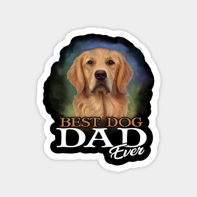 Mens Best Dog Dad Ever Golden Retriever Tshirt Father_s Day Gifts Magnet by Kaileymahoney