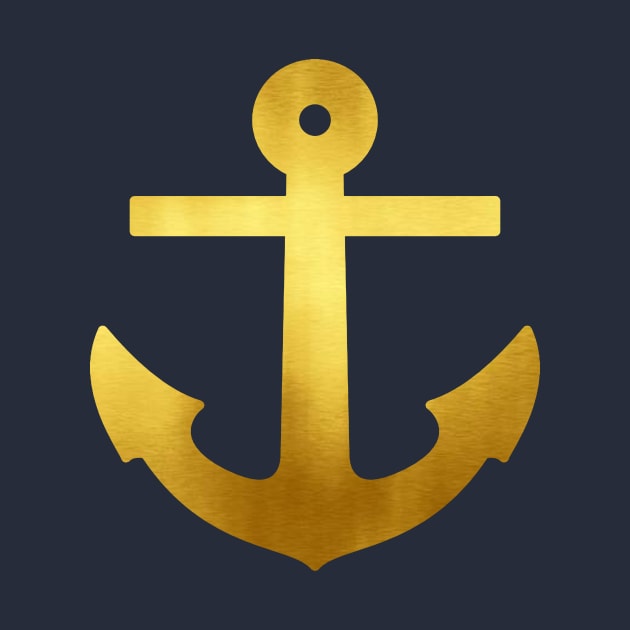 SHINY GOLD ANCHOR by christikdesigns