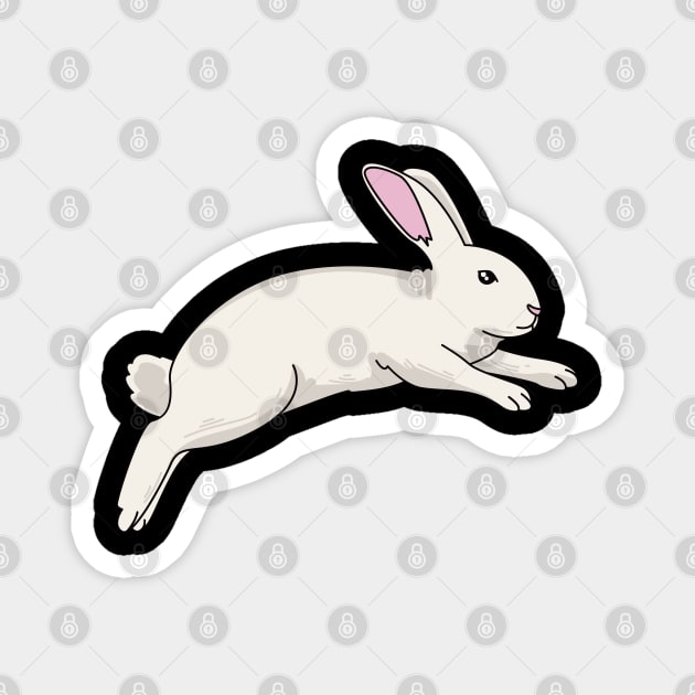 Jumping Bunny Rabbit Easter gift Magnet by Shirtbubble