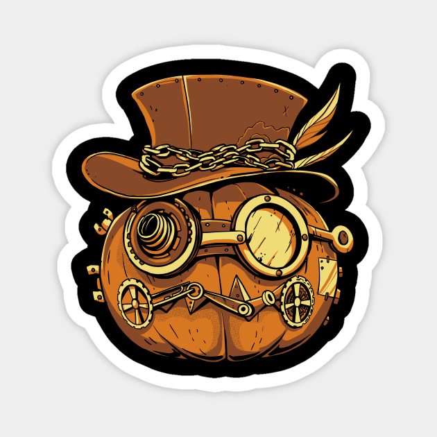 Steampunk Halloween Pumpkin Magnet by HAPPY GIFTS K