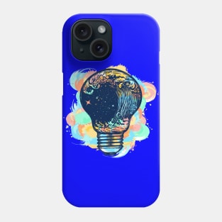 Storm in a light bulb color tattoo. Great outdoors. Symbol of adventures boho style water color splashes Phone Case