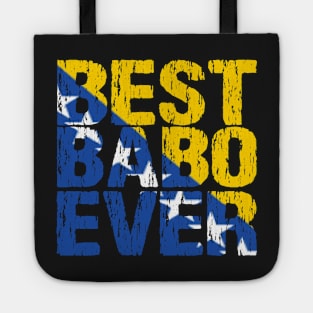 Best Babo Ever Bosnian Dad Father Bosnia Flag Distressed Tote