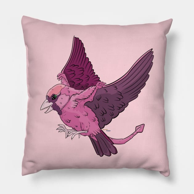 Punimals - Sparrow-dactyl Pillow by tygerwolfe