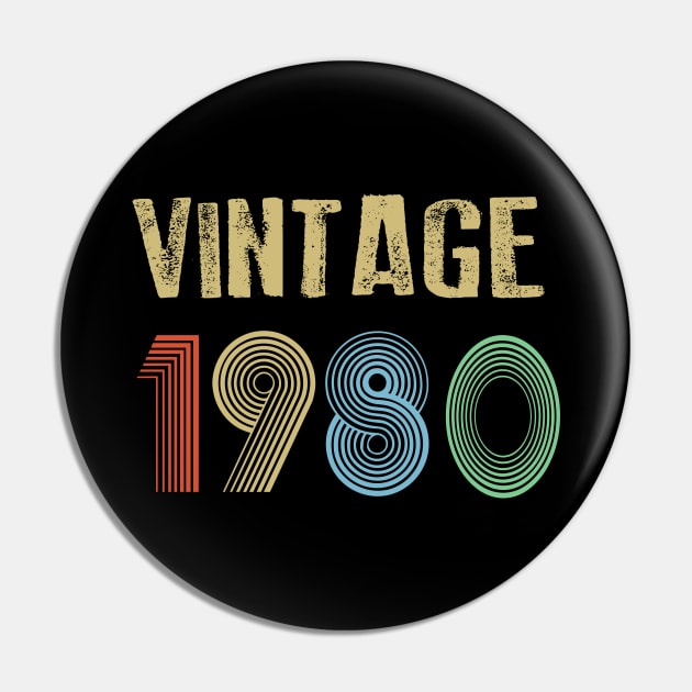 Vintage 1980 Birthday Pin by Dirty Custard Designs 