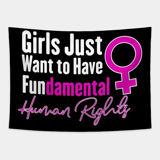 womens rights are human rights design for womens rights supporter Tapestry by monami