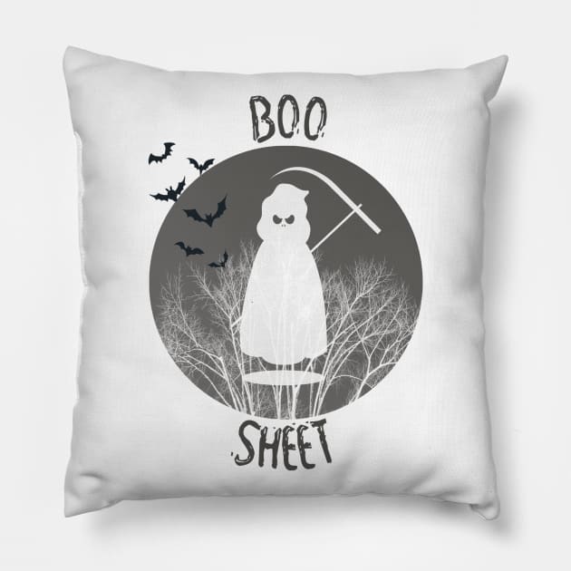 Is Boo Sheet Ghost In Mask Halloween tees Pillow by SAM DLS