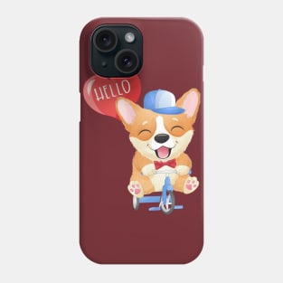 cute little corgi riding bicycle tshirt Phone Case