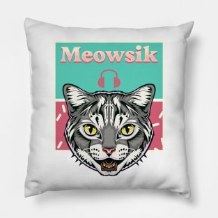 Retro Meowsik-Cat and Music lovers- Pillow