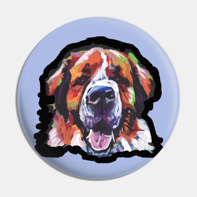 Saint St. Bernard Bright colorful pop dog art Pin by bentnotbroken11