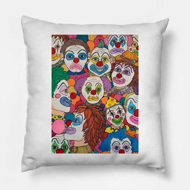 Clown World Pillow by LuvbuzzArt