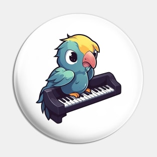 Parrot Playing Piano Pin