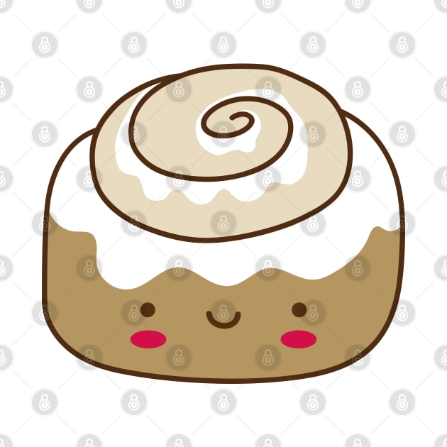 Cute Kawaii Cinnamon Bun by designminds1