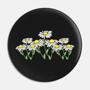 Chamomile Flowers Floral Design Artwork Pin