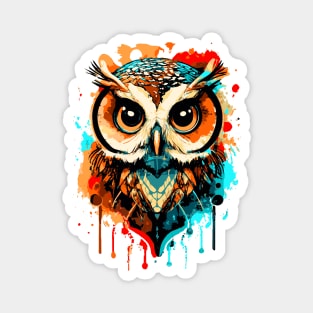 Owl Colorful - Owl Head - Cute Owl Magnet